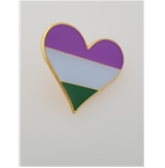 Genderqueer heart pin